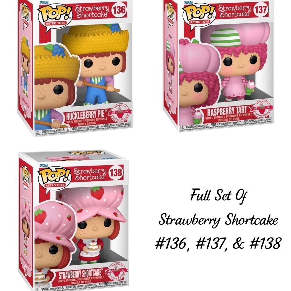 Funko Pop Strawberry Shortcake Set #136 #137 #138 Huckleberry Raspberry Complete